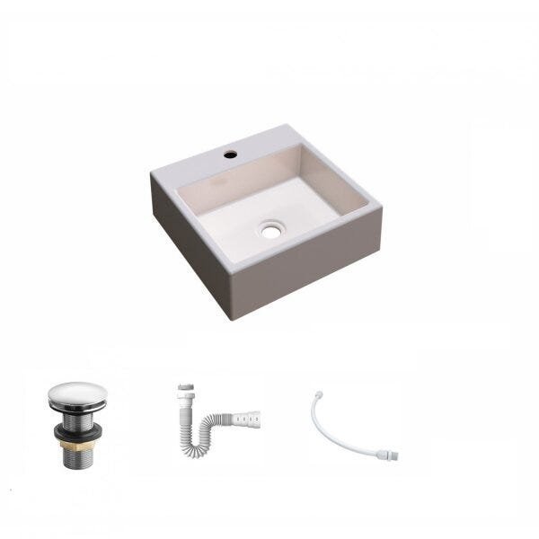 Kit Cuba Q355 com Válvula Click 1 1/2'' + Sifão Pvc e Flexível Compace - 2