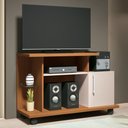 Ver imagem 1 de Rack Bancada de Tv 26 Pol 100cm Smart Off White/cinamomo - Hb Móveis