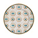 Ver imagem 2 de Conjunto de 6 Pratos Raso Olho Grego Alleanza Branco e Azul