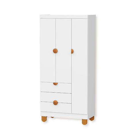 Guarda Roupa Infantil 3 Portas 3 Gavetas Apolo Branco Fosco