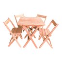 Ver imagem 1 de Conjunto Mesa 60x60 com 4 Cadeiras sem Pintura / Cru
