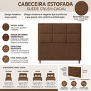 Ver imagem 5 de Cabeceira para Cama King Estofada 1,93 m Alice Vilajo: Suede Crush Cacau