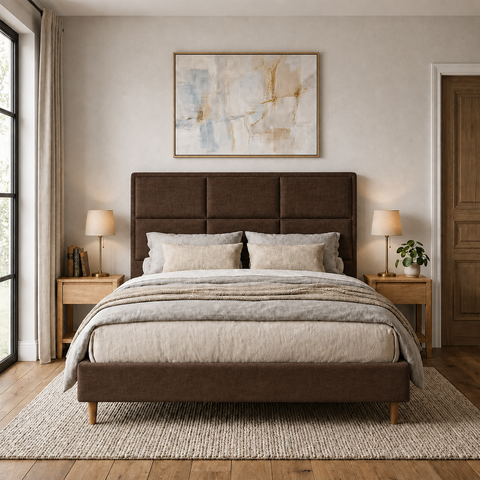Cabeceira para Cama King Estofada 1,93 m Alice Vilajo: Suede Crush Cacau