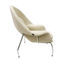 Ver imagem 5 de Poltrona para Sala Womb Chair com Puff Tecido Boucle Bege Luxo Poltronas do Sul