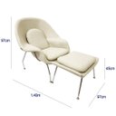 Ver imagem 3 de Poltrona para Sala Womb Chair com Puff Tecido Boucle Bege Luxo Poltronas do Sul