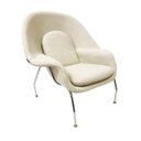 Ver imagem 6 de Poltrona para Sala Womb Chair com Puff Tecido Boucle Bege Luxo Poltronas do Sul