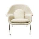 Ver imagem 4 de Poltrona para Sala Womb Chair com Puff Tecido Boucle Bege Luxo Poltronas do Sul