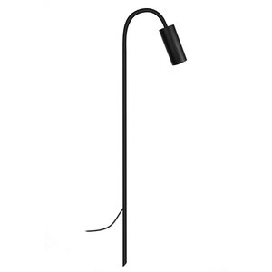 Balizador Espeto Luminária Chão Jardim Curvo Preto 80cm