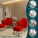 Ver imagem 4 de Kit 2 Poltronas Decorativa e 2 Puffs para Sala Recepção Manicure Consultório Quarto Alice Suede