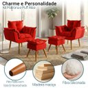 Ver imagem 3 de Kit 2 Poltronas Decorativa e 2 Puffs para Sala Recepção Manicure Consultório Quarto Alice Suede