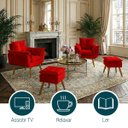 Ver imagem 5 de Kit 2 Poltronas Decorativa e 2 Puffs para Sala Recepção Manicure Consultório Quarto Alice Suede