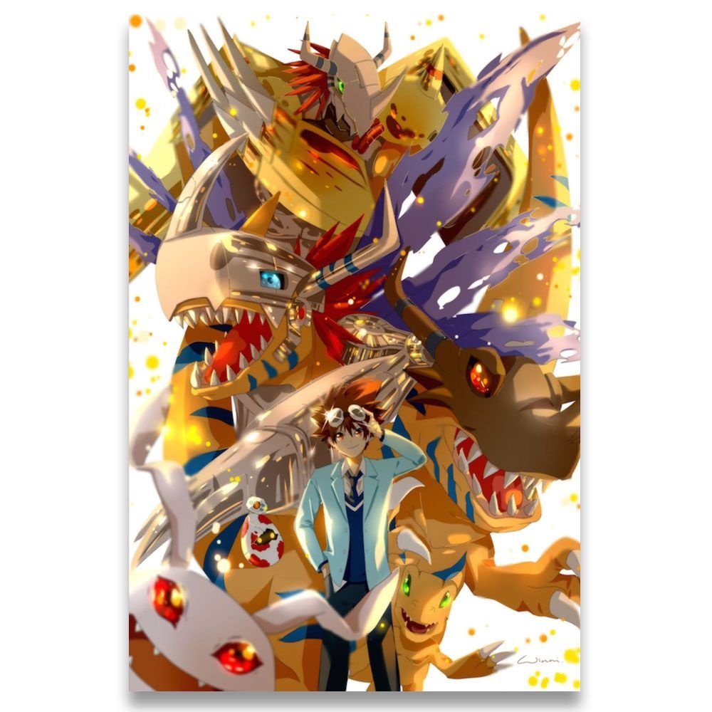 Poster Decorativo 42cm x 30cm A3 Brilhante Digimon World - 1