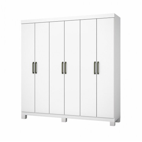 Guarda Roupa R22 6 Portas 2 Gavetas Sem Espelho Com Pés Carioca Móveis