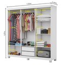 Ver imagem 6 de Guarda Roupa R22 6 Portas 2 Gavetas Sem Espelho Com Pés Carioca Móveis