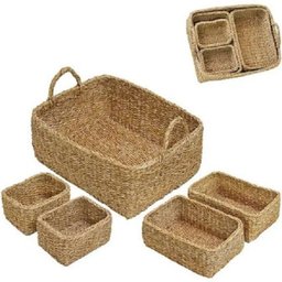 Jogo 5 Cestos Decorativos Sisal - Espressione - 1