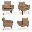 Ver imagem 4 de Kit Sofá Namoradeira + 2 Poltronas + Puff para Sala de Estar Capuccino