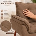 Ver imagem 6 de Kit Sofá Namoradeira + 2 Poltronas + Puff para Sala de Estar Capuccino