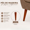 Ver imagem 7 de Kit Sofá Namoradeira + 2 Poltronas + Puff para Sala de Estar Capuccino