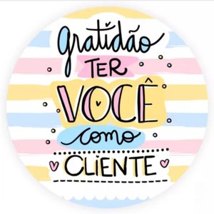 Adesivo Gratidão Ter Você como Cliente Redondo 3x3cm Cores 200un