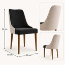 Ver imagem 2 de Conjunto de Jantar Catânia 4 Lugares Tampo em MDF com Cadeiras Estofadas em Duas Cores Cinamomo