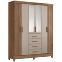 Ver imagem 1 de Guarda Roupa Casal 165cm com Espelho Khani Carvalho/fendi Z17 - Mpozenato