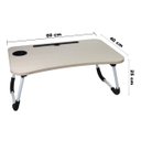 Ver imagem 6 de Mesa Suporte para Notebook Mdf Multiuso Dobrável Cama Sofá Onyx Bege