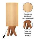 Ver imagem 3 de Abajur de Mesa Viena em Tecido Premium e Pés de Madeira:bege