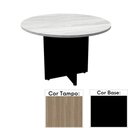 Ver imagem 1 de Mesa de Reunião Redonda 110x110cm Pé Painel Pe25 em MDP Cor Noce Naturalle e Base Preta