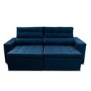 Ver imagem 5 de Sofá Retrátil Reclinável Arizona 2,30m Suede Velut Azul Marinho - King House