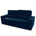 Ver imagem 4 de Sofá Retrátil Reclinável Arizona 2,30m Suede Velut Azul Marinho - King House