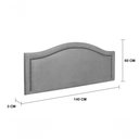 Ver imagem 3 de Cabeceira Casal Curva Luxo 140x60 Suede Cinza - Tachas Fumê