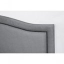 Ver imagem 4 de Cabeceira Casal Curva Luxo 140x60 Suede Cinza - Tachas Fumê