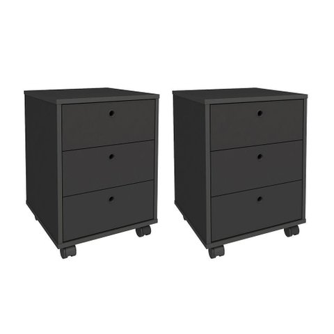 Conjunto de Gaveteiros Croydon Preto