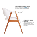 Ver imagem 5 de Cadeira de Jantar Estofada em Madeira Maciça e Courino Hibisco