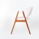 Ver mais imagens de Cadeira de Jantar Estofada em Madeira Maciça e Courino Hibisco