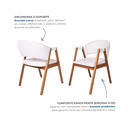 Ver imagem 4 de Cadeira de Jantar Estofada em Madeira Maciça e Courino Hibisco