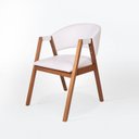 Ver imagem 2 de Cadeira de Jantar Estofada em Madeira Maciça e Courino Hibisco