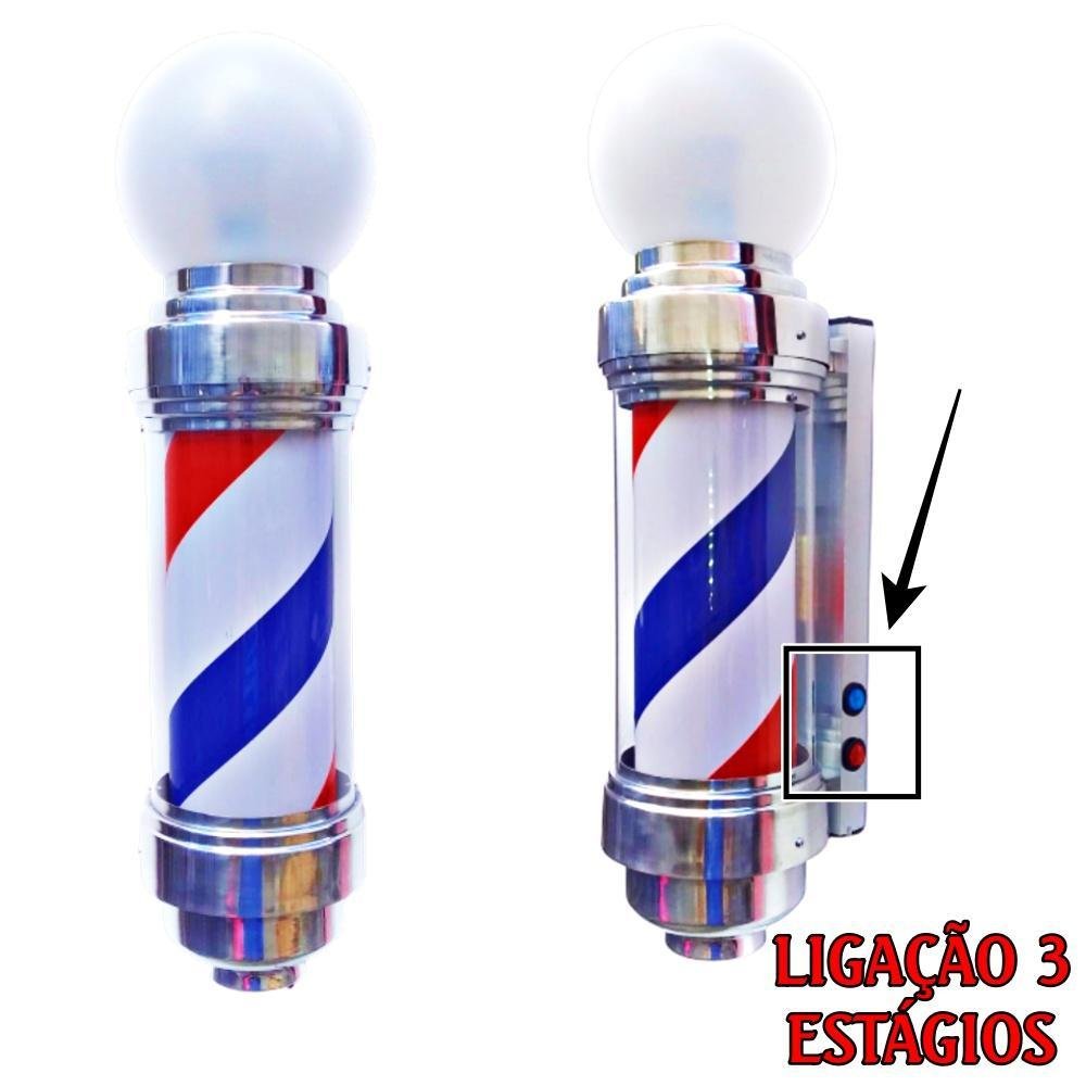 Barber Pole 60cm Giratória Voltagem Bivolt - 3