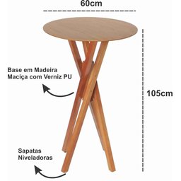 Mesa Alta Bistrô 60cm de Diâmetro, Bar, Restaurante, Lanchonete - Branca - 2