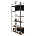 Ver imagem 3 de Estante com 6 Prateleiras 186x80x33cm Comfundo Yon Vermont Oak Preta