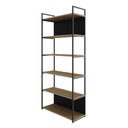 Ver imagem 1 de Estante com 6 Prateleiras 186x80x33cm Comfundo Yon Vermont Oak Preta