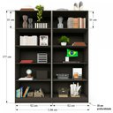 Ver imagem 4 de Estante para Livros Dublin 8 Prateleiras Black - Pnr Móveis