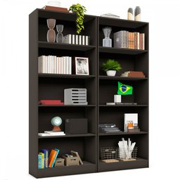 Estante para Livros Dublin 8 Prateleiras Black - Pnr Móveis - 5