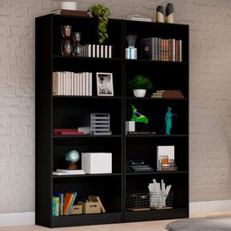 Estante para Livros Dublin 8 Prateleiras Black - Pnr Móveis - 1