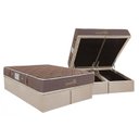 Ver imagem 1 de Cama Box Baú King: Colchão Molas Herval Bonnel Suite Master + Base CRC Suede Clean(193x203)