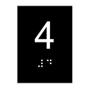 Ver imagem 1 de Kit 10 Placas Braile Ps do 4° Andar Elevador Preto