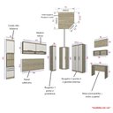 Ver imagem 3 de Guarda Roupa Dormitório Modulado Master Casal Queen 1,58 m Canto c/ Mesa Escrivaninha e Nicho - Luci
