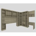 Ver imagem 2 de Guarda Roupa Dormitório Modulado Master Casal Queen 1,58 m Canto c/ Mesa Escrivaninha e Nicho - Luci