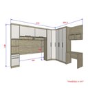 Ver imagem 4 de Guarda Roupa Dormitório Modulado Master Casal Queen 1,58 m Canto c/ Mesa Escrivaninha e Nicho - Luci