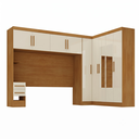 Ver imagem 2 de Guarda Roupa Casal Modulado com Espelho e Cabeceira 100% MDF Imperial Yescasa Cinamomo/Off White